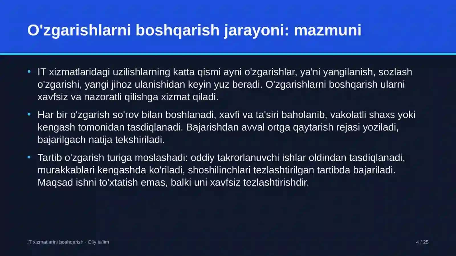 gilam to'qish korxonalarida o'zgarishlarni boshqarish jarayonini joriy etish 6725 4