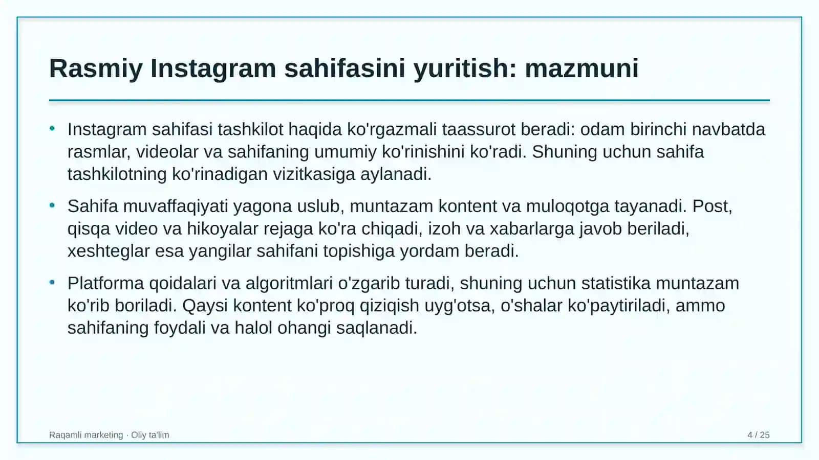 Yaylov chorvachiligida rasmiy Instagram sahifasini yuritish 4