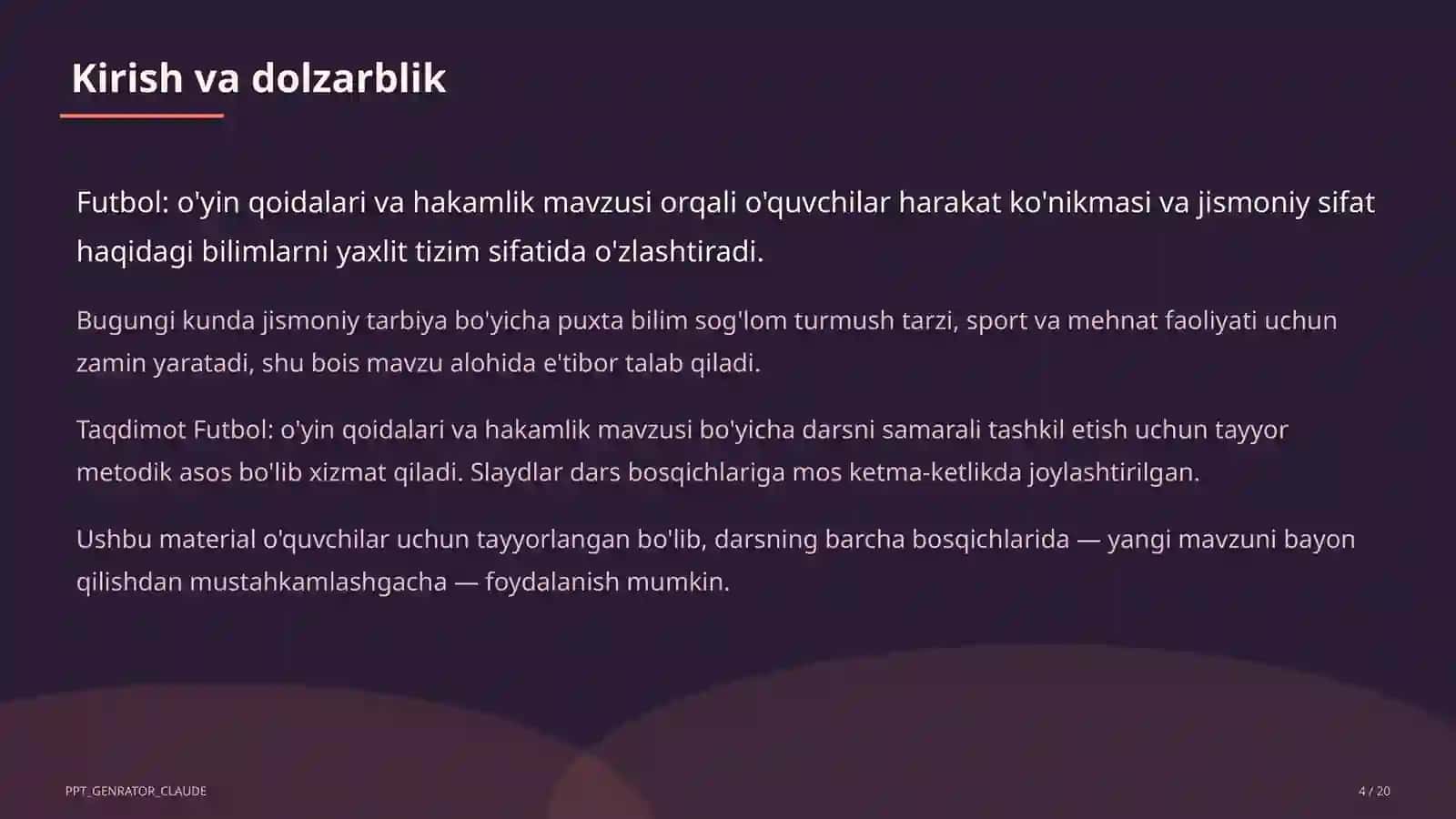 Futbol: o'yin qoidalari va hakamlik (9-sinf) 4