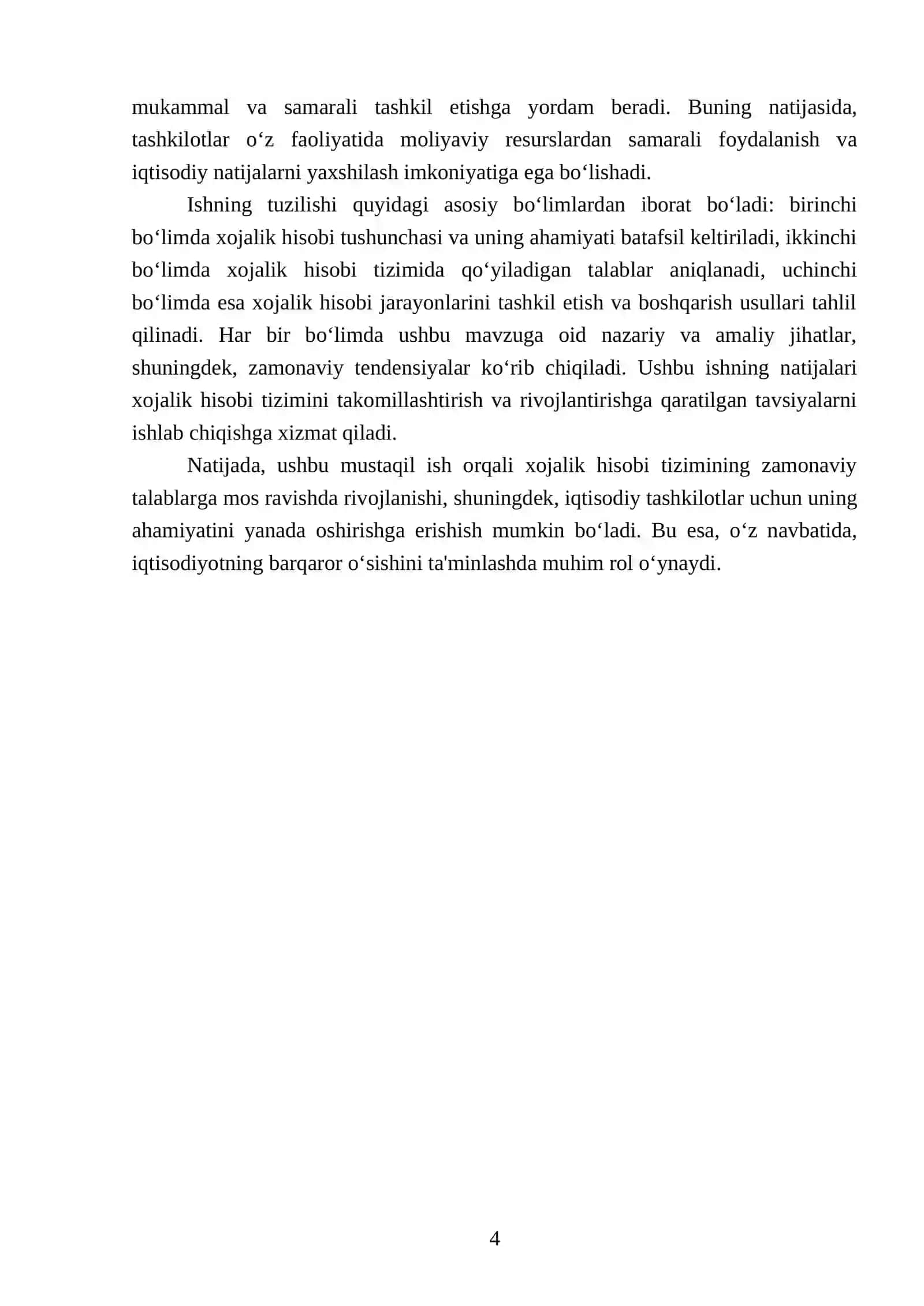 Xojalik hisobi to'g'risida umumiy tushuncha va unga qoyiladigan talablar 4
