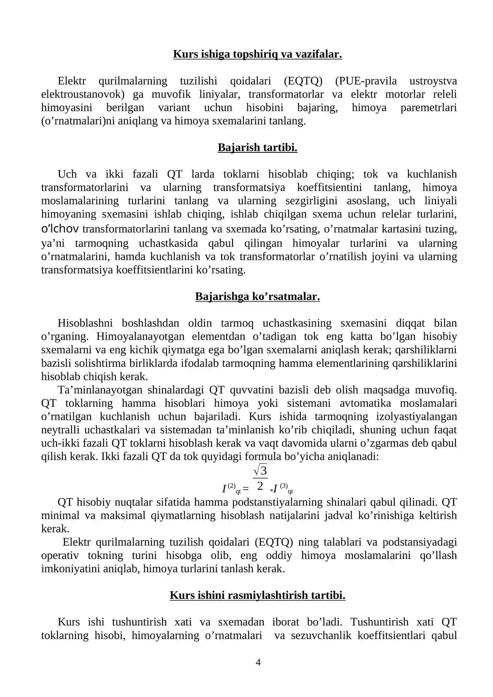 Uslubiy qo’llanma va topshiriqlar 4