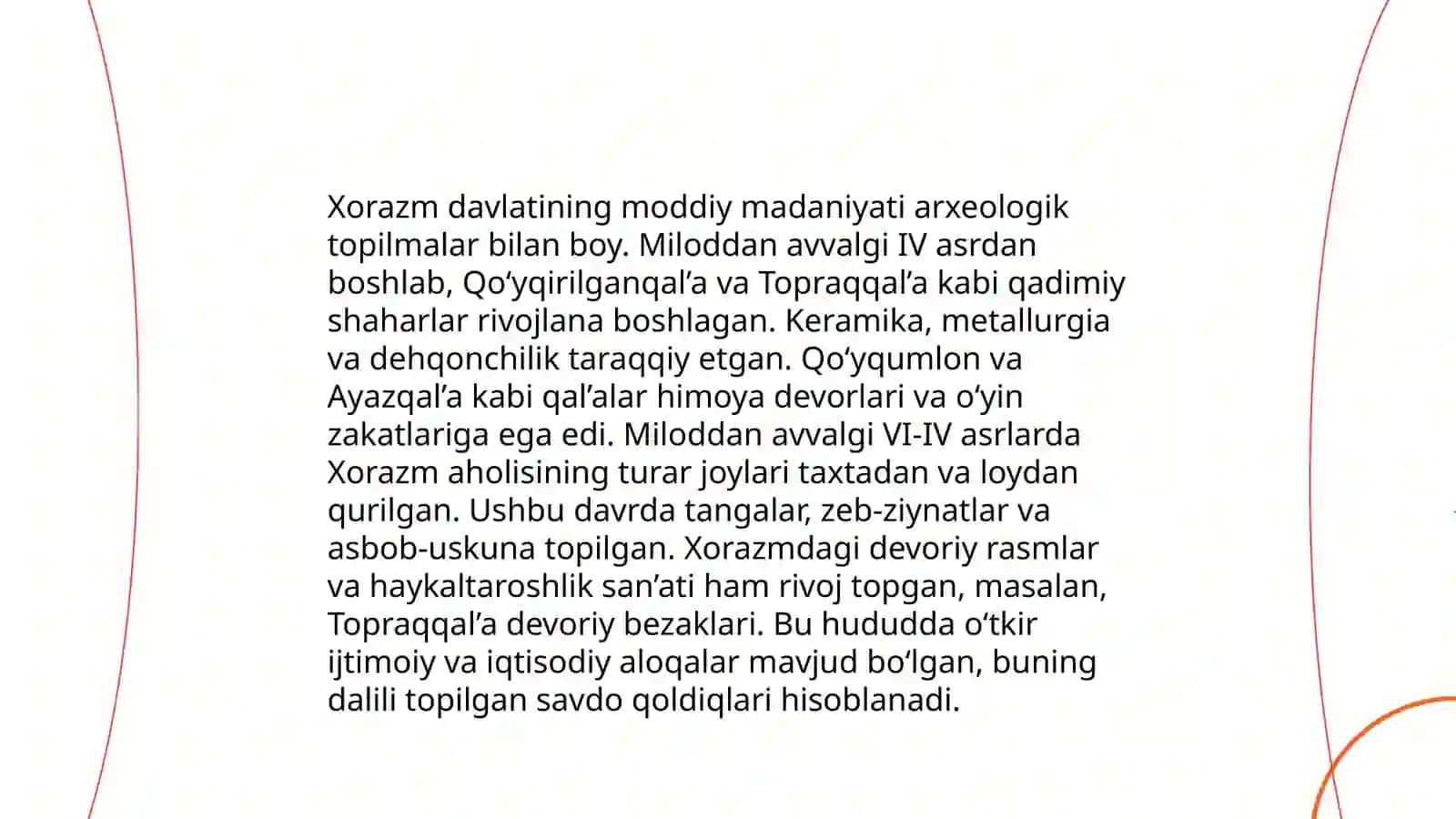Qadimgi Xorazm va Katta Xorazm davlatchiligi muammolarini oʻrganishda arxeologik manbalar 4