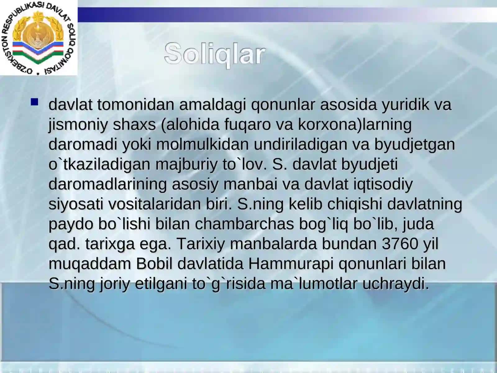 Soliqlarning tasnifi 4
