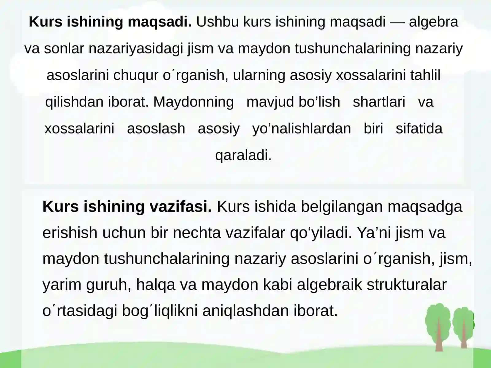 Algebra kursi 4
