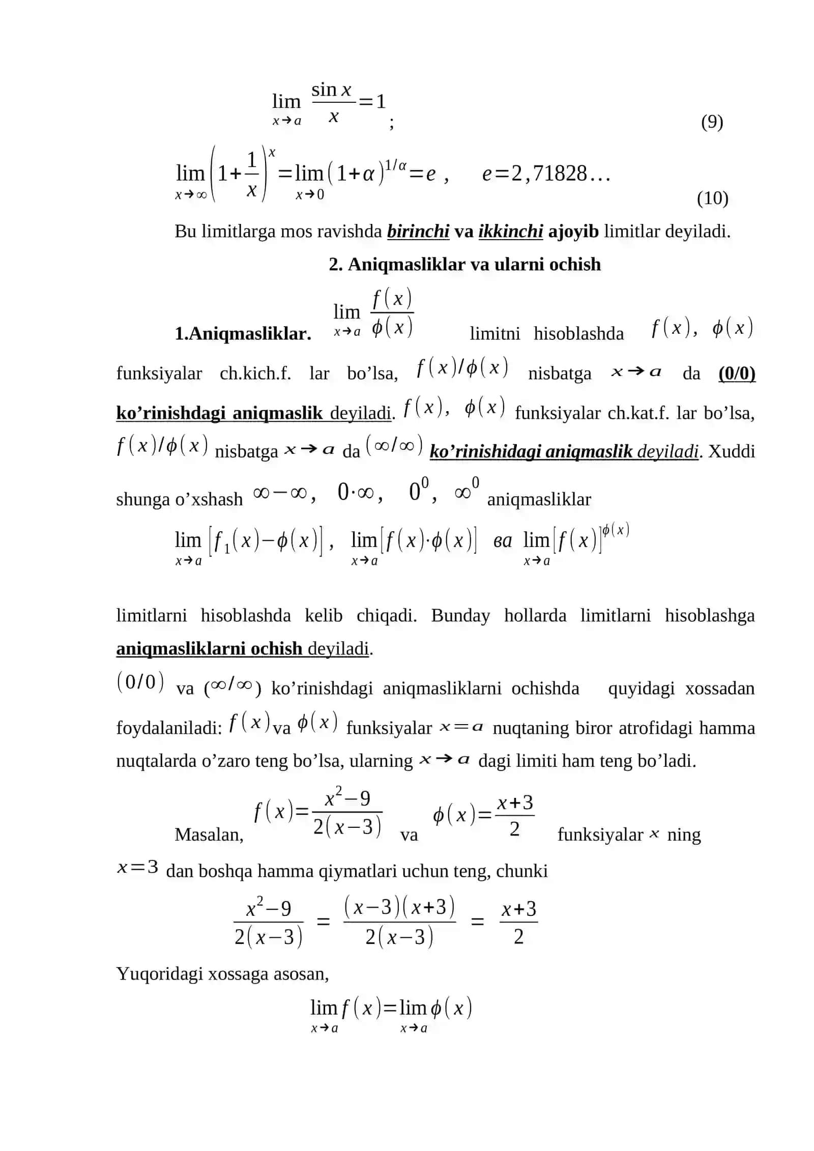Ajoyib limitlar 4