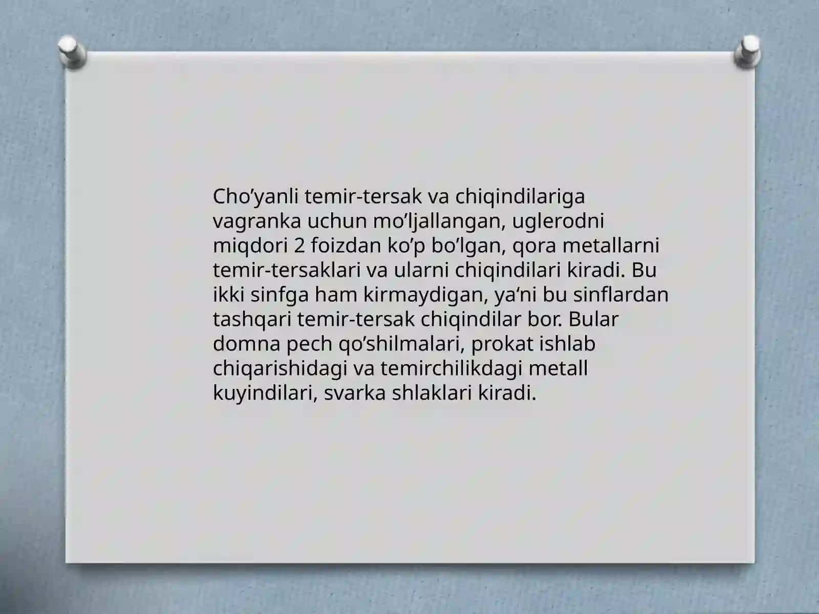 Qorametallarmetallurgiyasiningasosiyxomashyolarivaularningsinflanishi 4