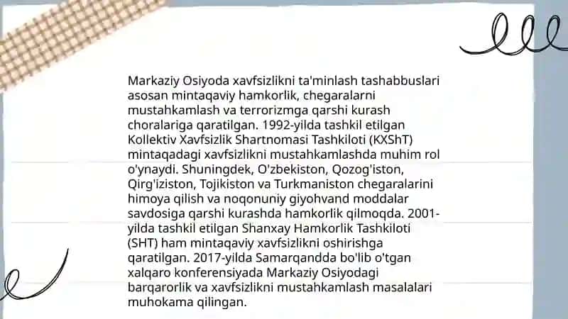 Oʻzbekistonning jahonda havfsizlik va terrorizmga qarshi kurash boʻyicha tashabbuslari 4