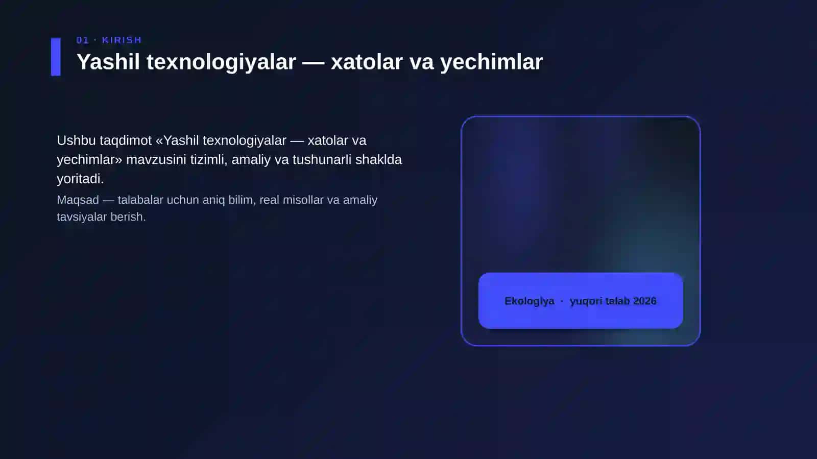 Yashil texnologiyalar — xatolar va yechimlar 4