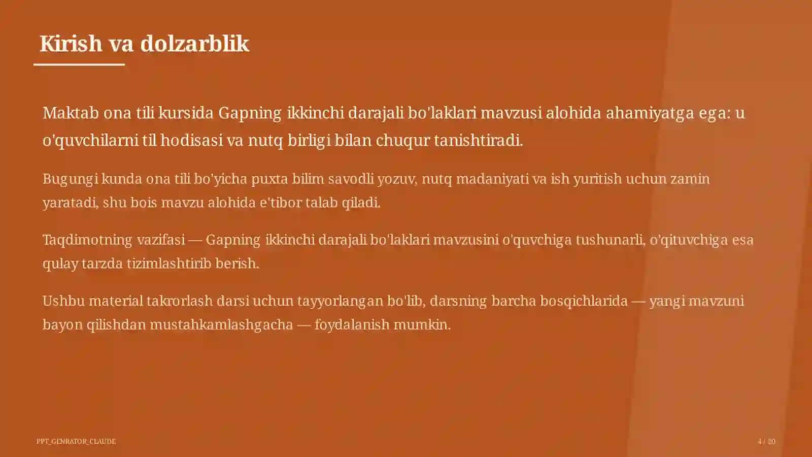 Gapning ikkinchi darajali bo'laklari (8-sinf) 4