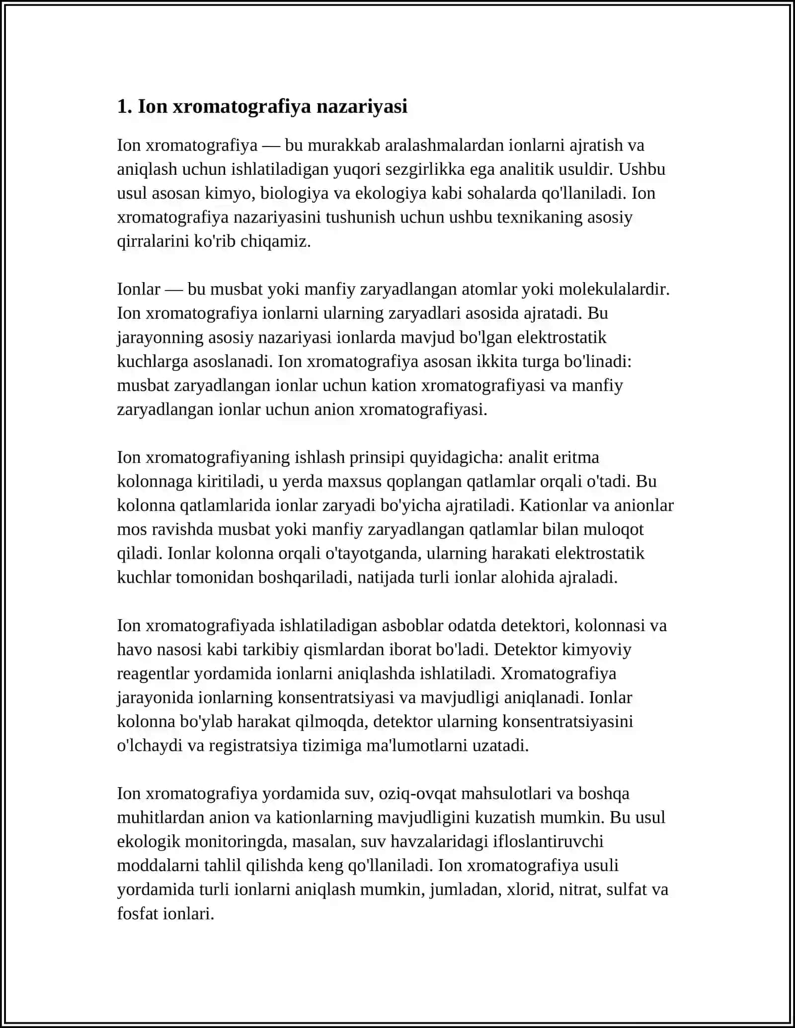 ATROF-MUHIT OB'EKTLARINI TAHLIL QILISHDA ION XROMATOGRAFIYASI 4