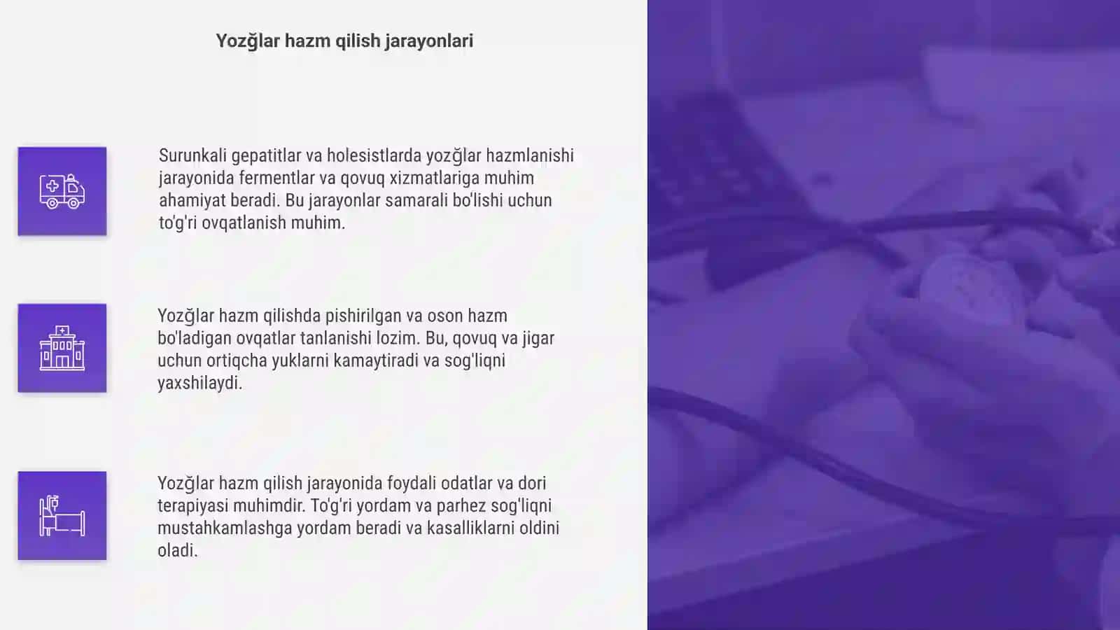 Surunkali gepatitlar va holesistlarda yozğlar hazmlanishi 4