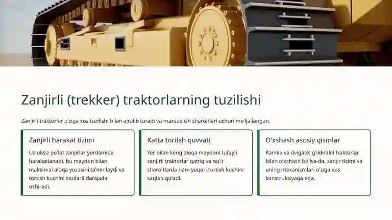 G'ildirakli va Zanjirli Traktorlarning Umumiy Tuzilishi 4