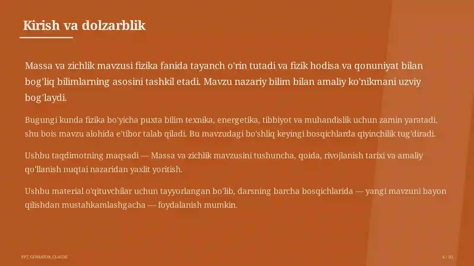 Massa va zichlik (6-sinf) 4