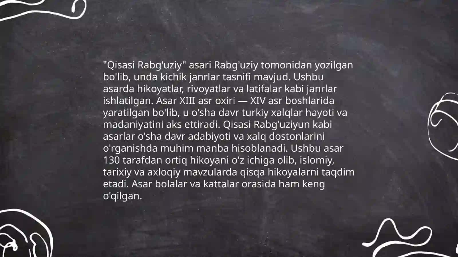 Qisasi Rabg'uziyda kichik janrlar badiiyati 4