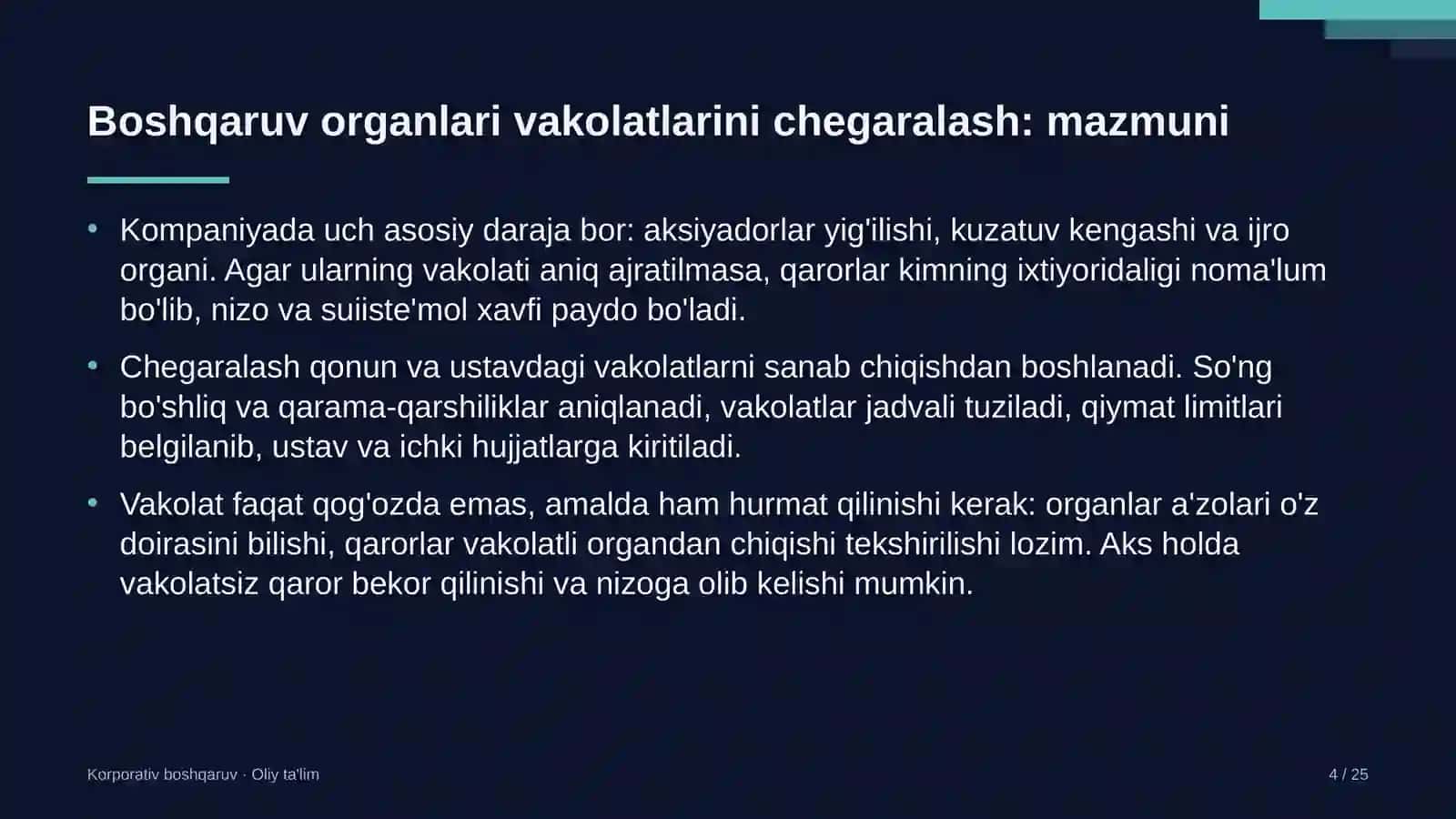 Bolalar o'yin markazlarida boshqaruv organlari vakolatlarini chegaralash 4