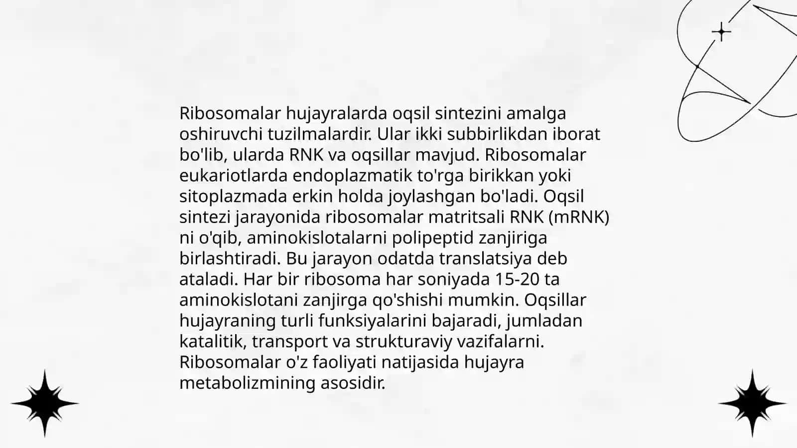 Ribosomaning mexano-kimyoviy xususiyatlari 4