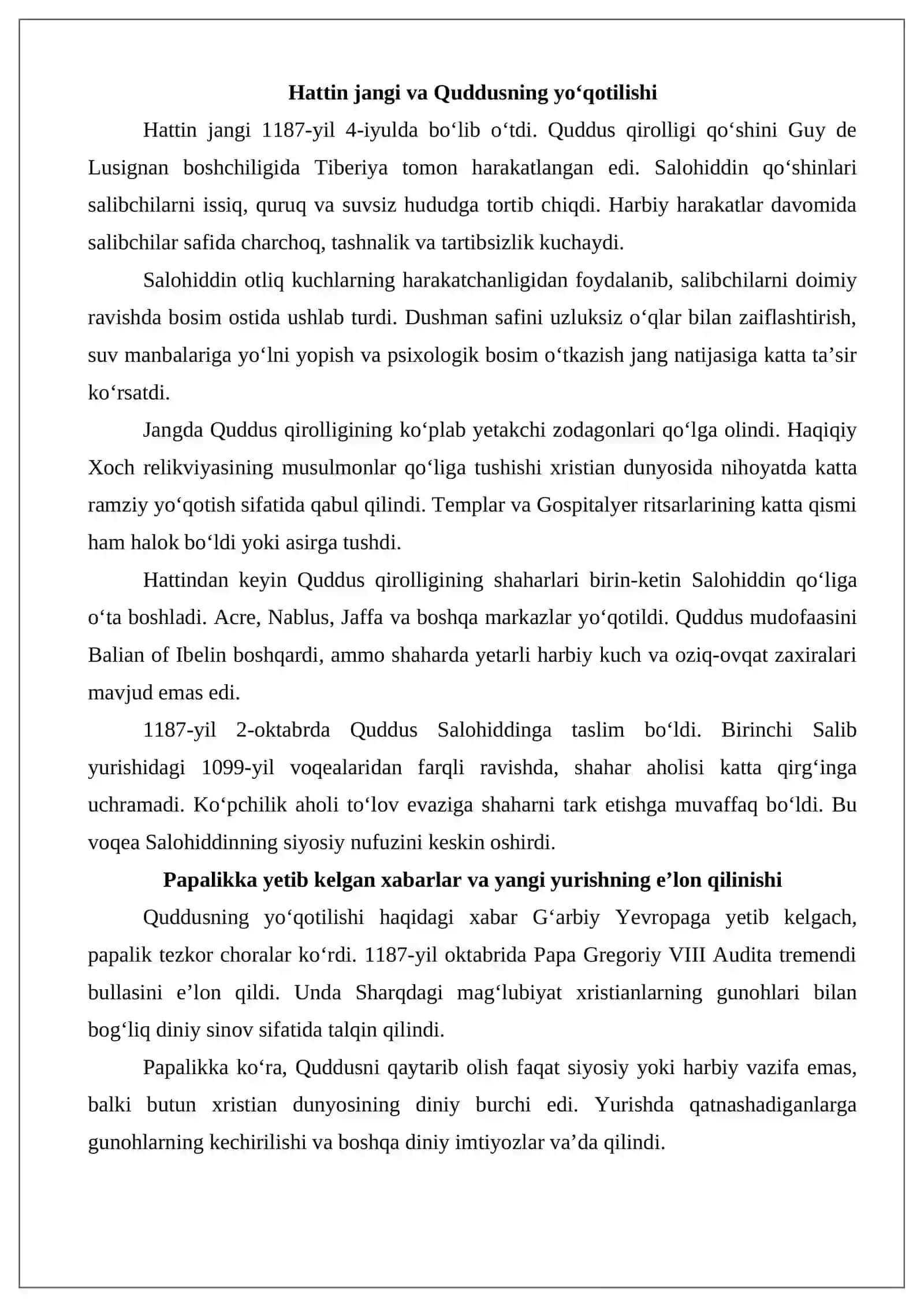 Uchinchi Salib yurishlari tarixiga oid ilmiy tadqiqotlar 4