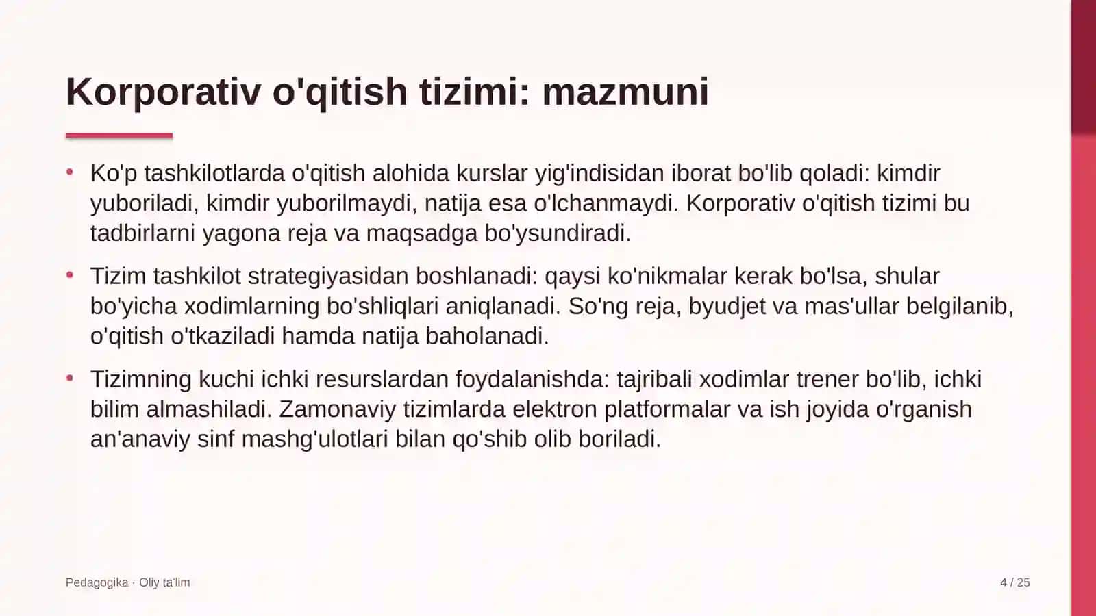 Elektron hukumat tizimida korporativ o'qitish tizimi 4