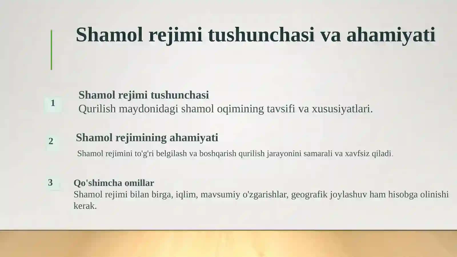 QURILISHMAYDONING SHAMOL REJIMI 4
