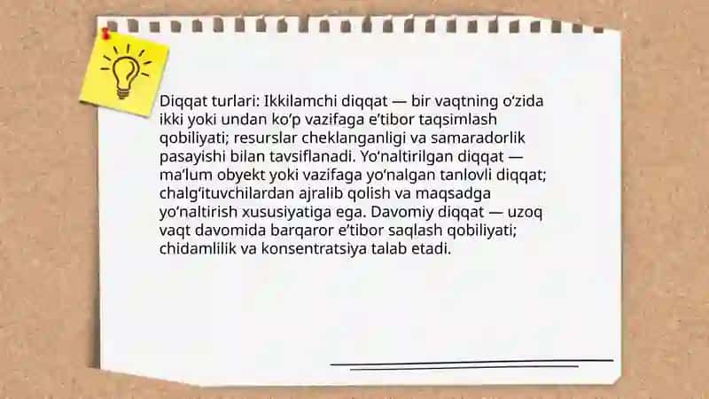 Diqqat haqida ma’lumot bering 4