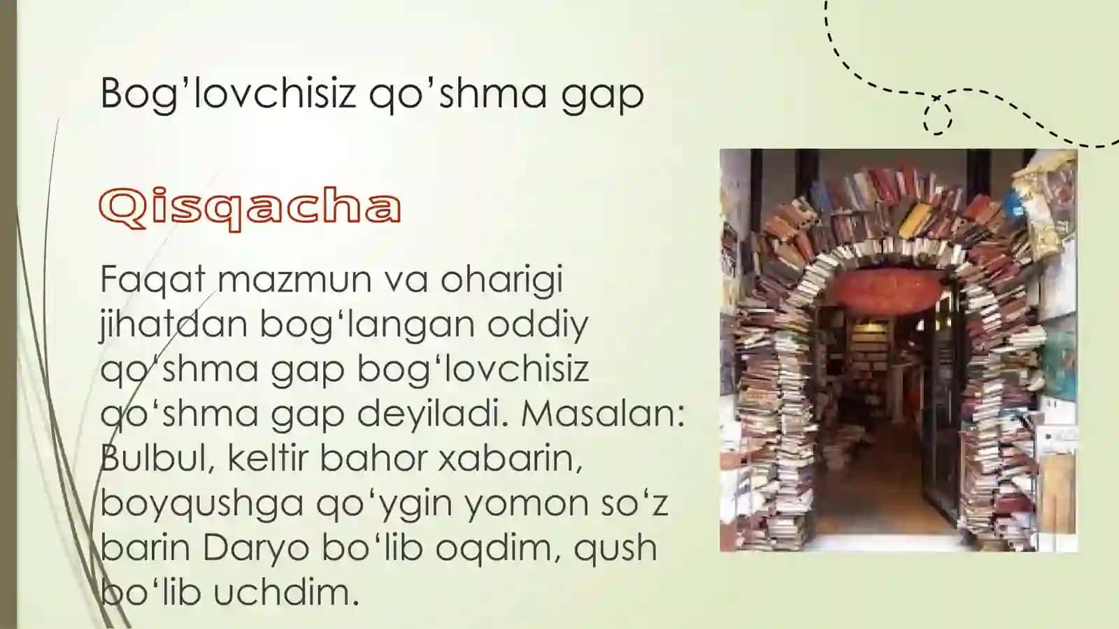 Bog‘lovchisiz qo‘shma gaplarda tinish belgilarining ishlatilishi 4