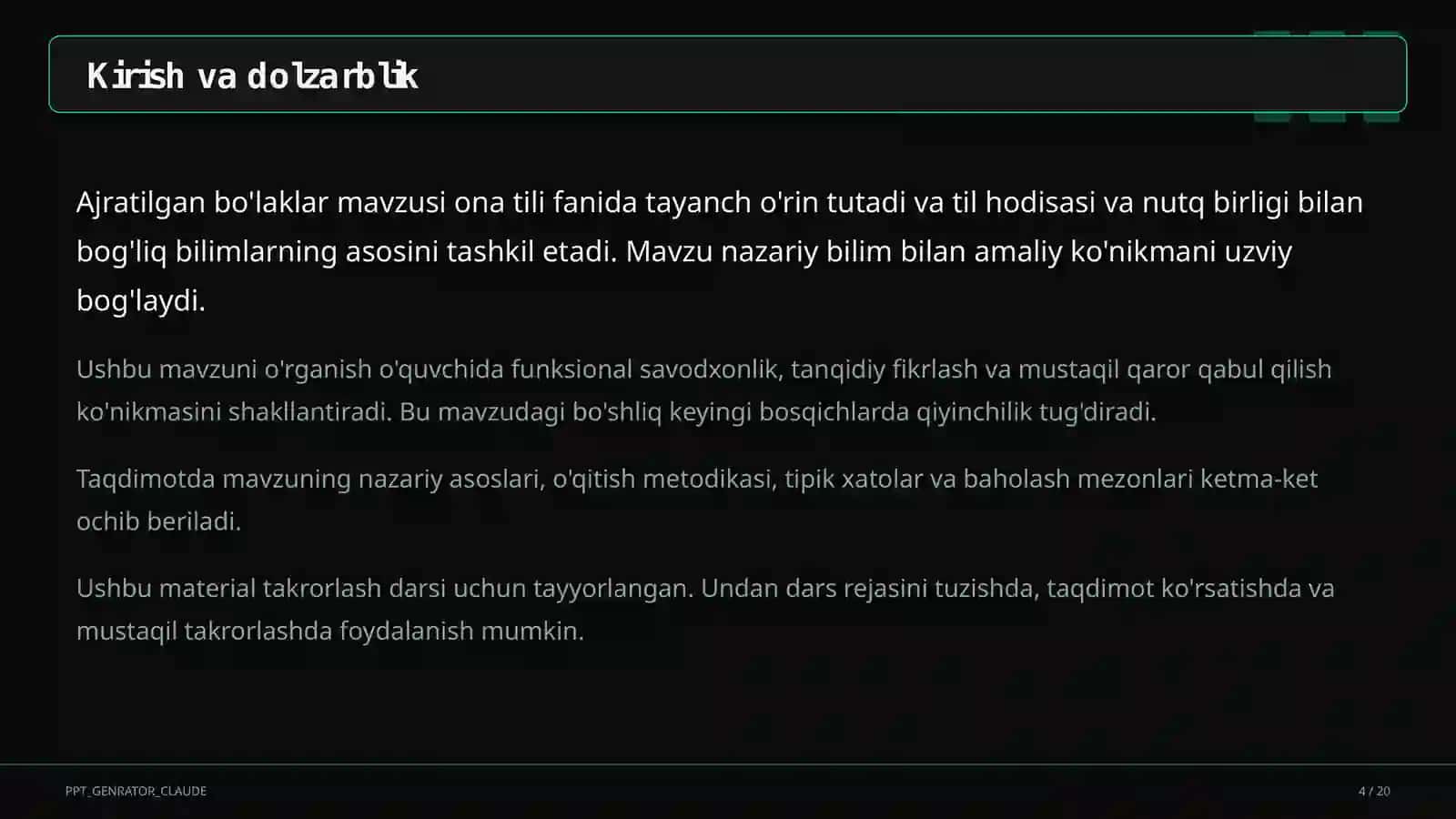Ajratilgan bo'laklar (8-sinf) 4