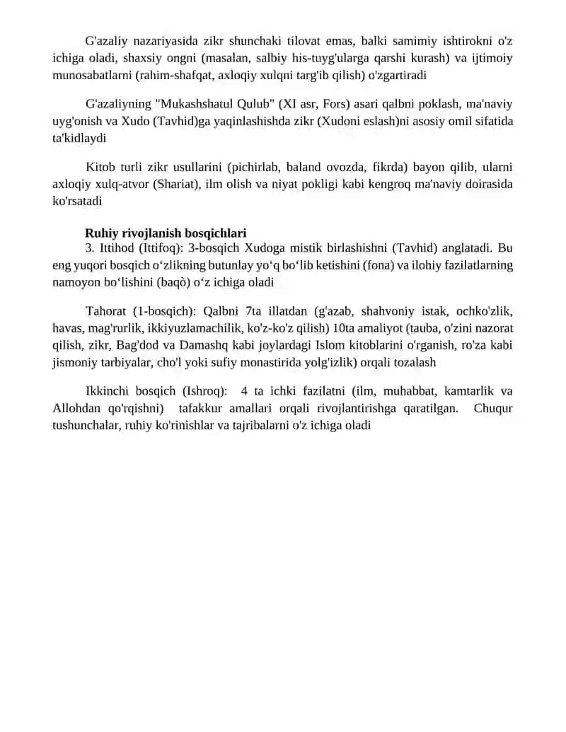 Abu Xomid Gʻazzoliyning Mukoshafatul qulub asari 4