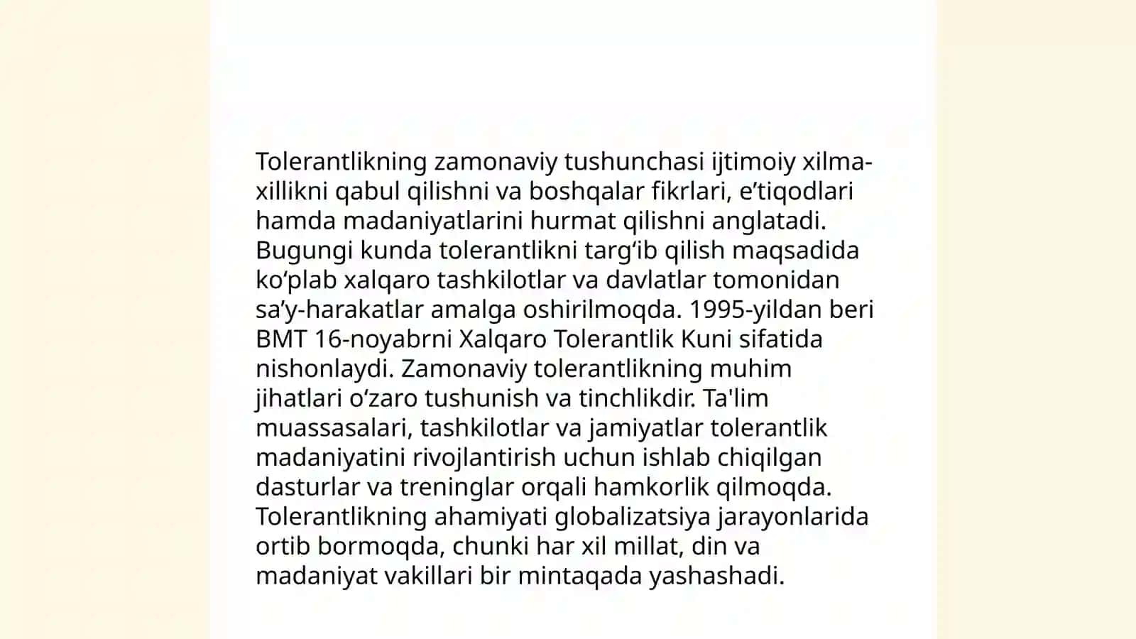 Tolerantlikni zamonaviy tushunish va anglash jarayonlari 4