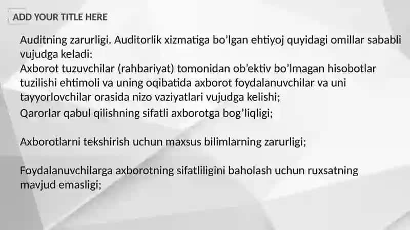 Auditningmohiyati,uningmaqsadivavazifalari 4