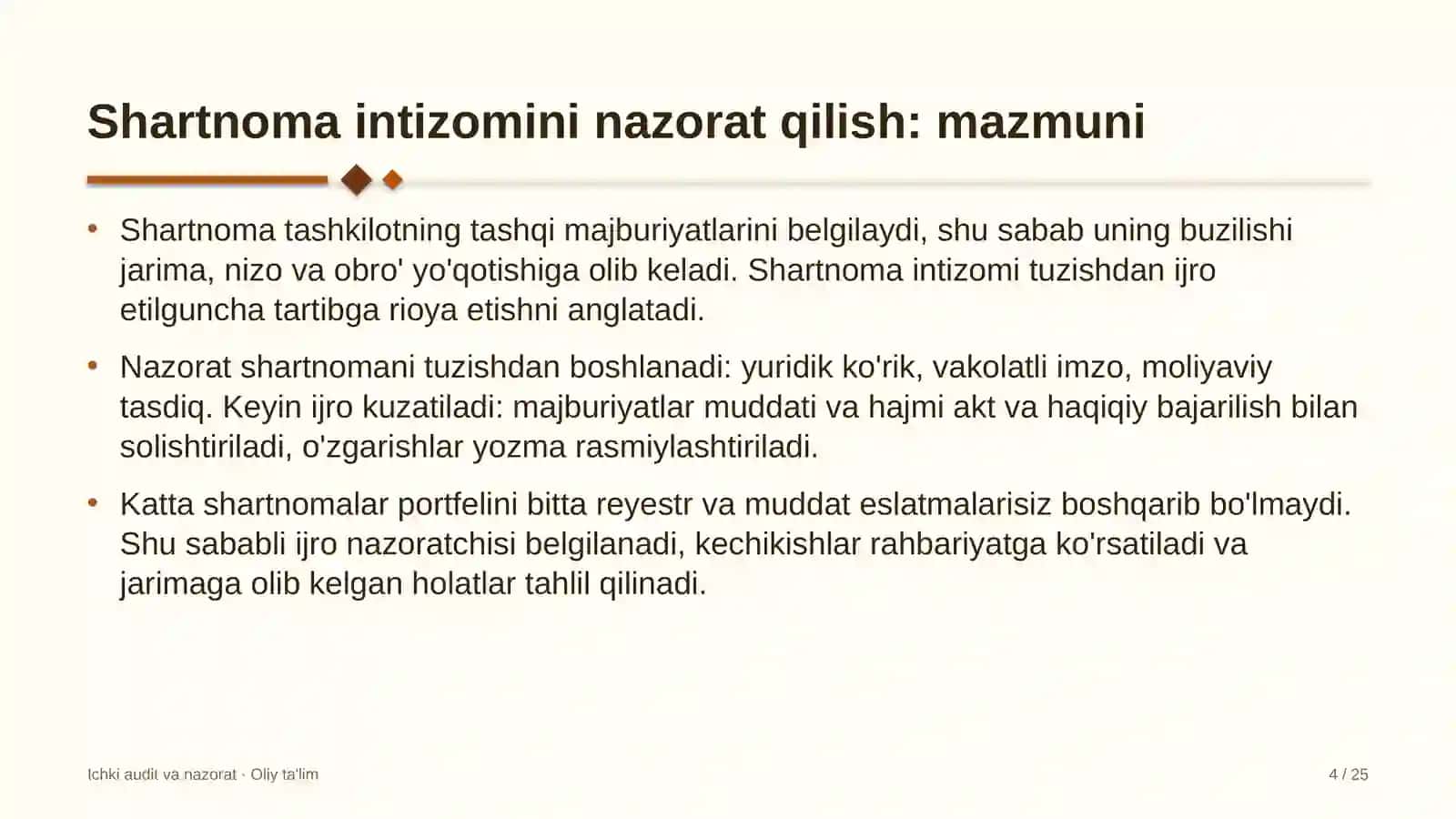 yo'l xo'jaligida shartnoma intizomini nazorat qilish 1053 4