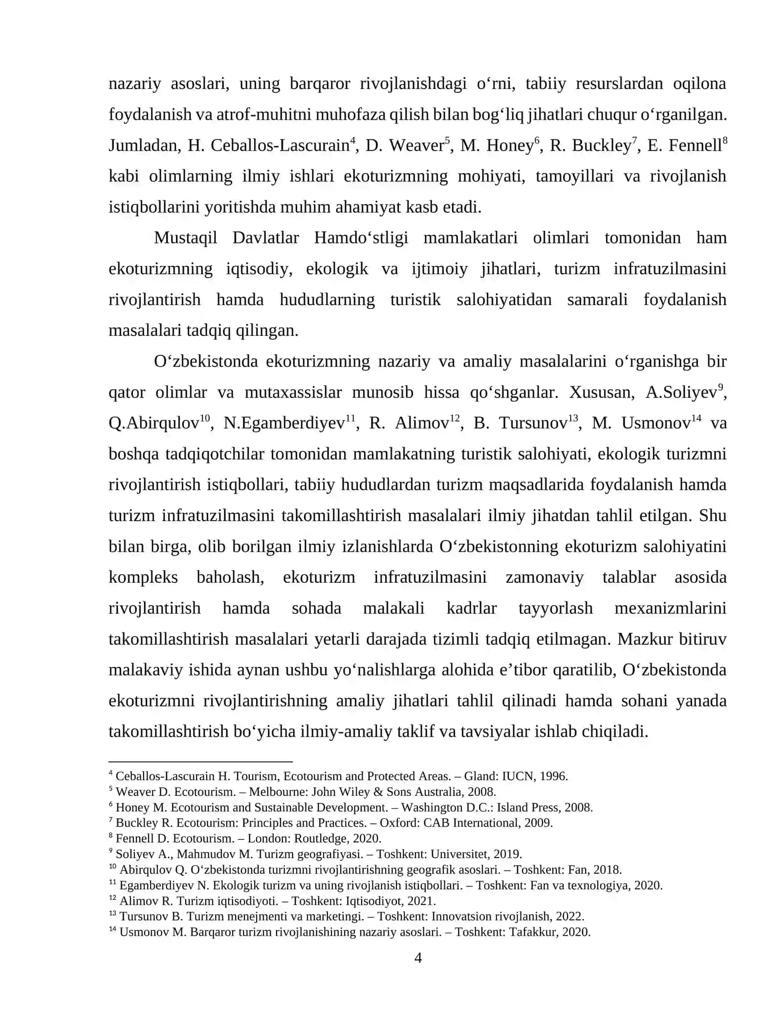 Ekoturizm tarixi bugungi va istiqbollari. Oʻzbekistonda ekoturizm anamiyati, mummolari va yechimlari 4