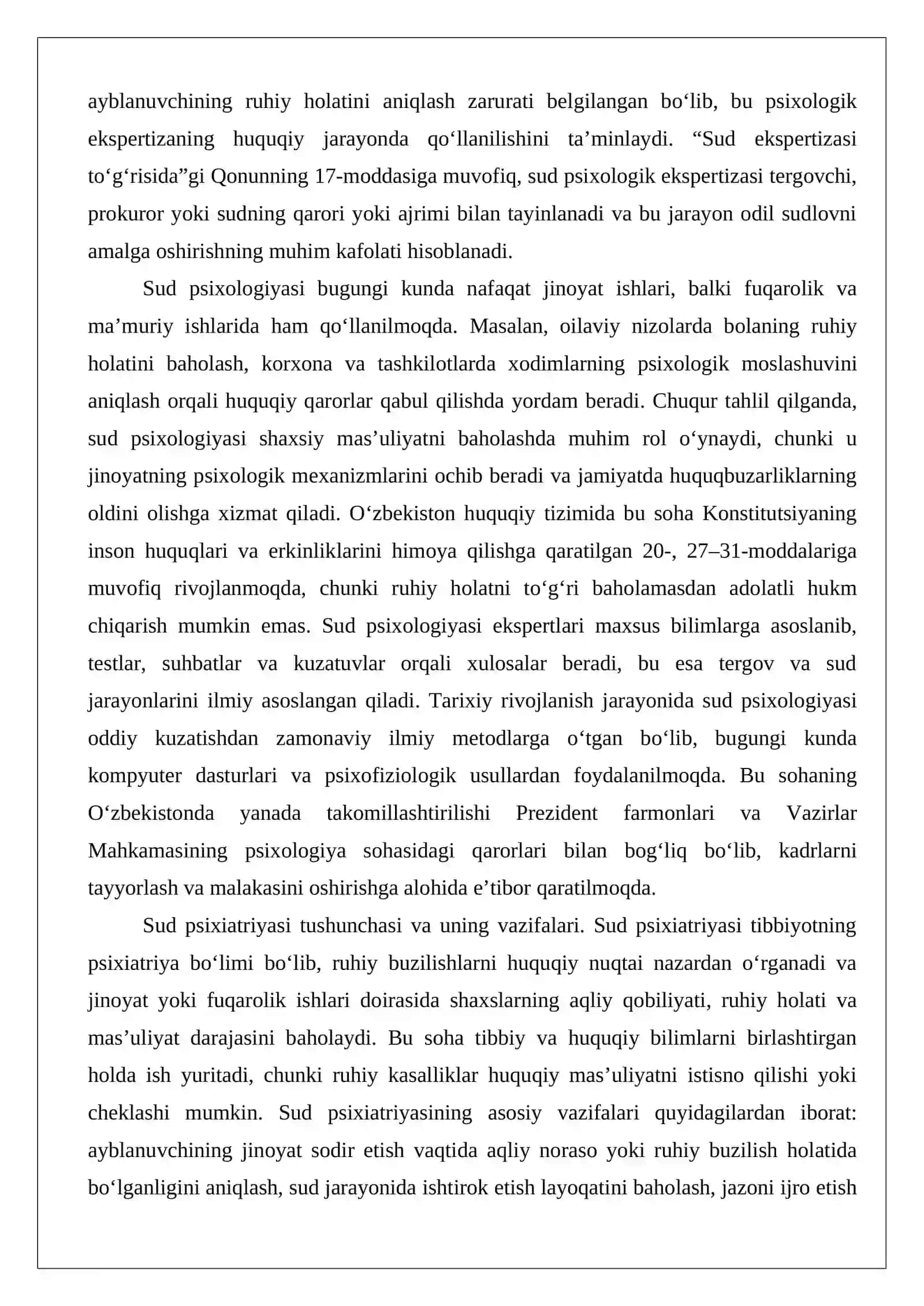 Sud psixologiyasining predmeti, vazifalari va metodlari 4