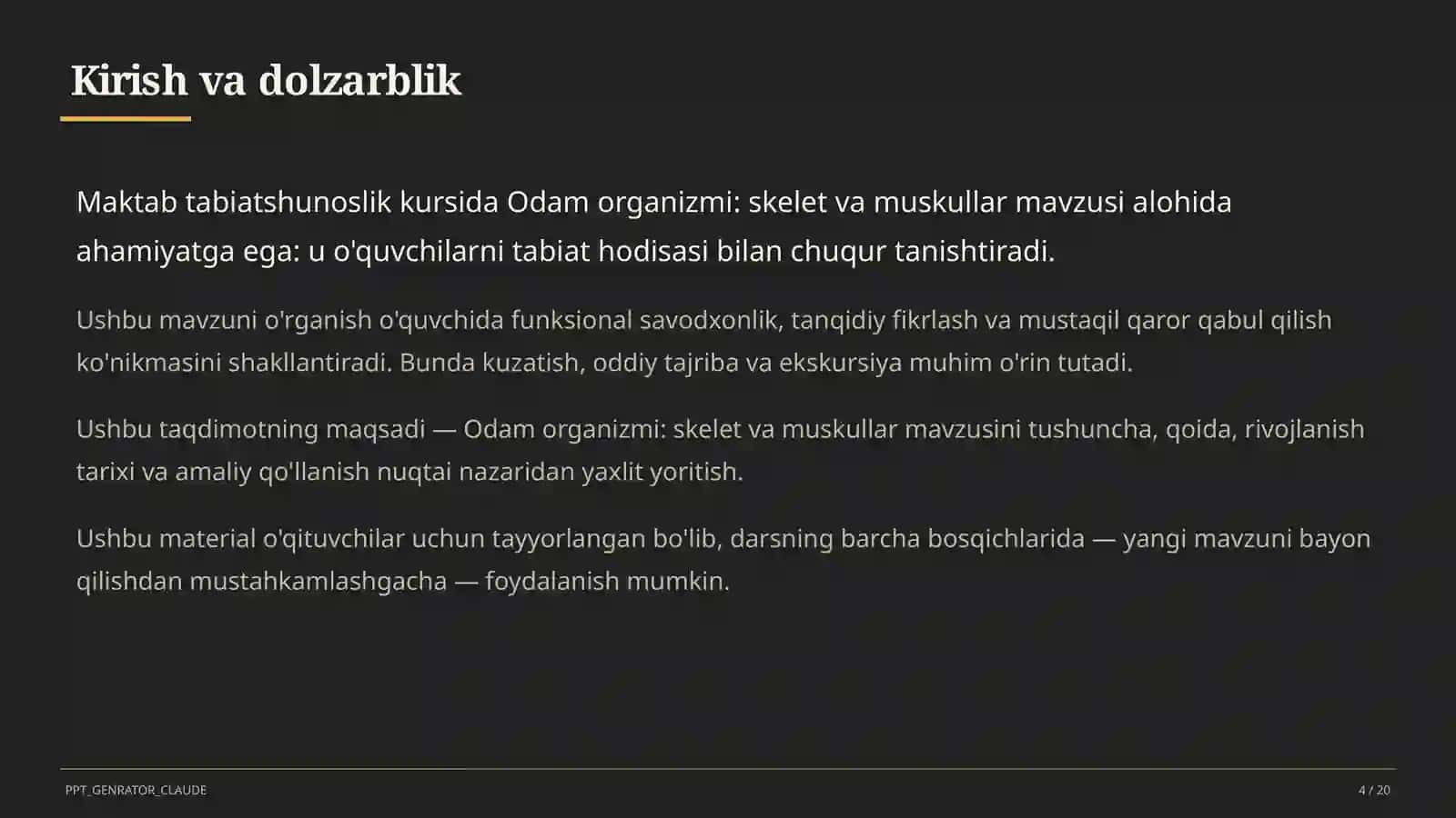 Odam organizmi: skelet va muskullar (4-sinf) 4