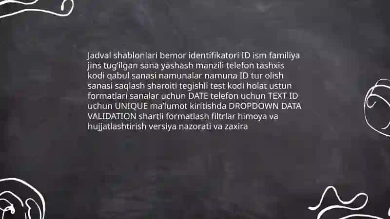 MS Excel Tibbiy-Biologik Ma'lumotlar 4