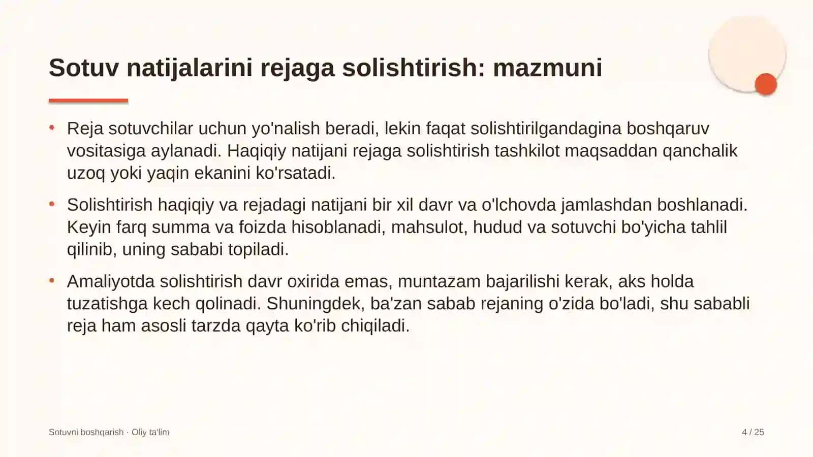 Baliqchilik xo'jaliklarida sotuv natijalarini rejaga solishtirish 4