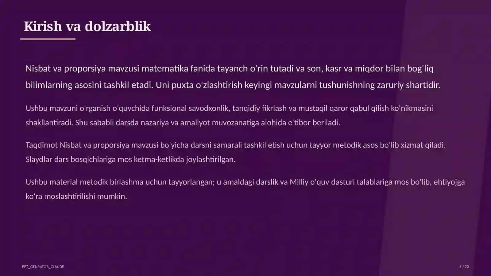 Nisbat va proporsiya (6-sinf) 4