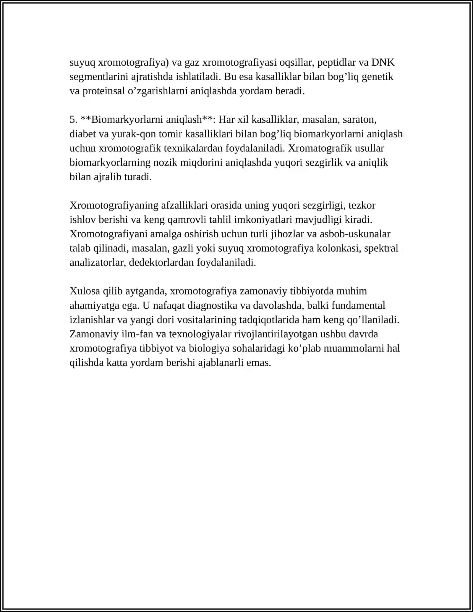 XROMOTOGRAFIYANING TIBBIY IZLANISHLARDAGI AHAMIYATI 4