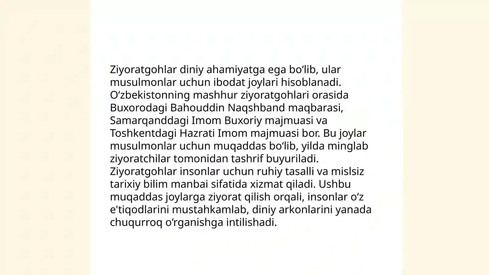 Ziyorat ziyoratgohlarning òzbek xalqining etnomadaniy hayotida tutgan òrni 4