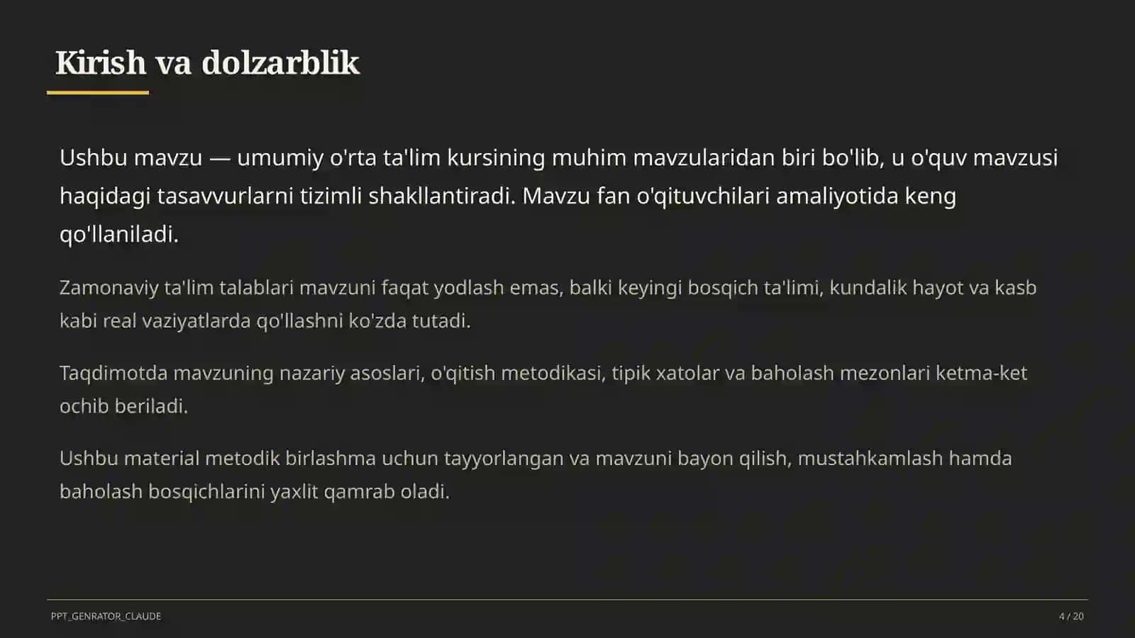 Spiral yondashuv: bilim va ko'nikmalarni sinfdan sinfga bosqichma-bosqich rivojlantirish 4