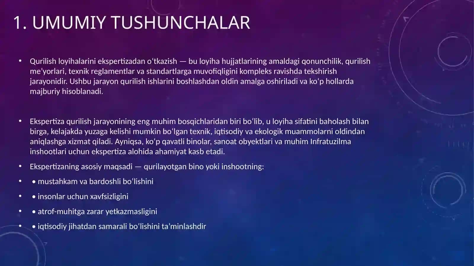 Qurilish sohasidagi me'yoriy hujjatlar tizimi fanidan 4