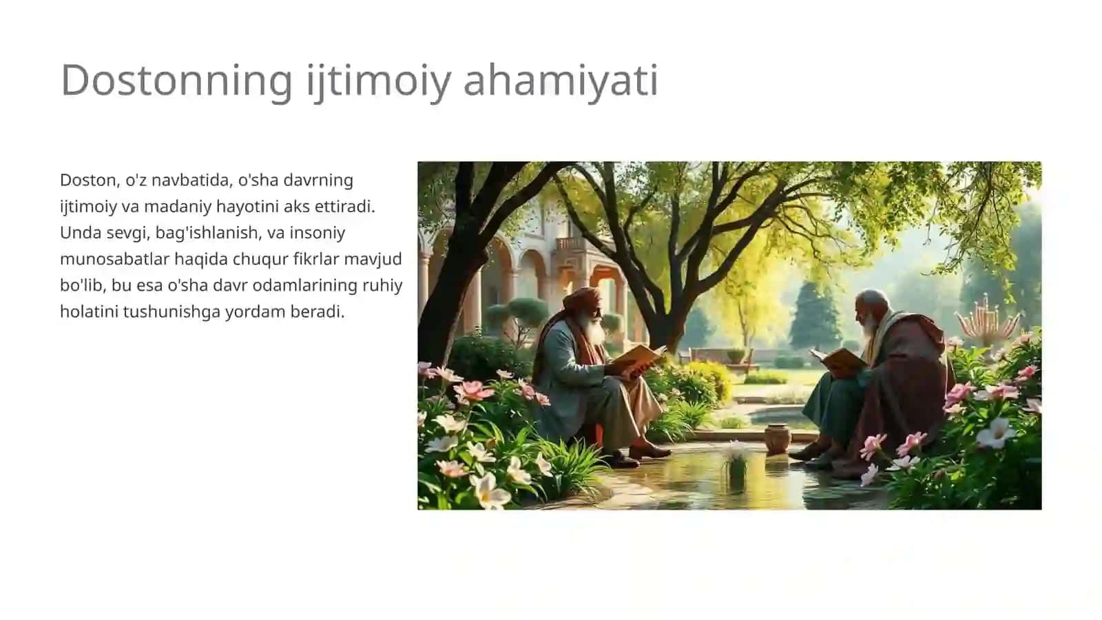 Lison ut tayr dostonidagi hikoyatlar tahlili 4