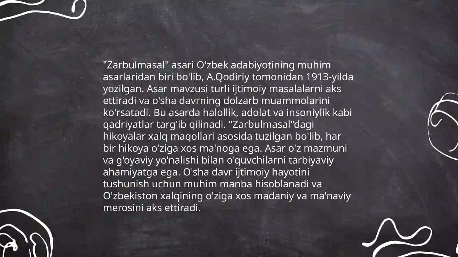 Gulxaniyning “Zarbulmasal” asarining badiiy-falsafiy tahlili 4