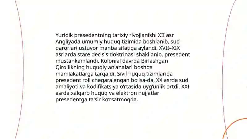 Yuridik presedent haqida malumot 4
