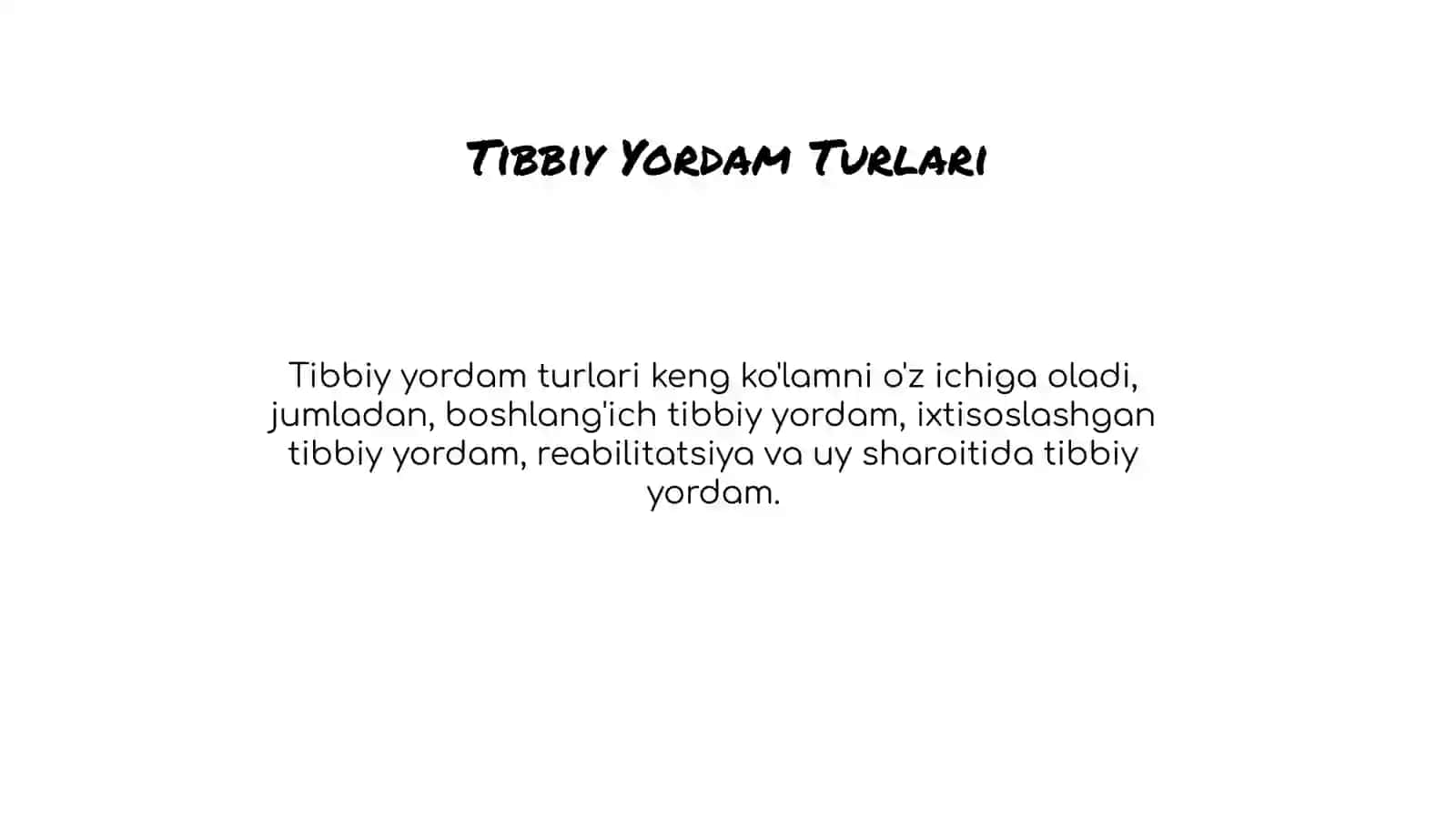 MALAKALI MUTAXASSIS TIBBIY YORDAM TASHKIL ETISH 4