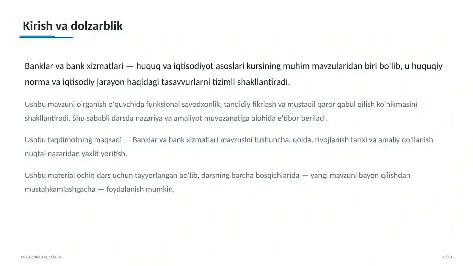 Banklar va bank xizmatlari (10-sinf) 4