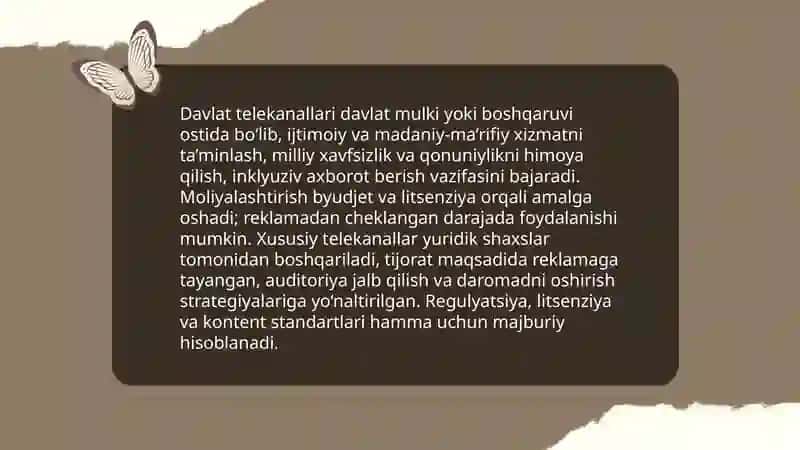 Ommaviy axborot vositalari. Telekanallar 4
