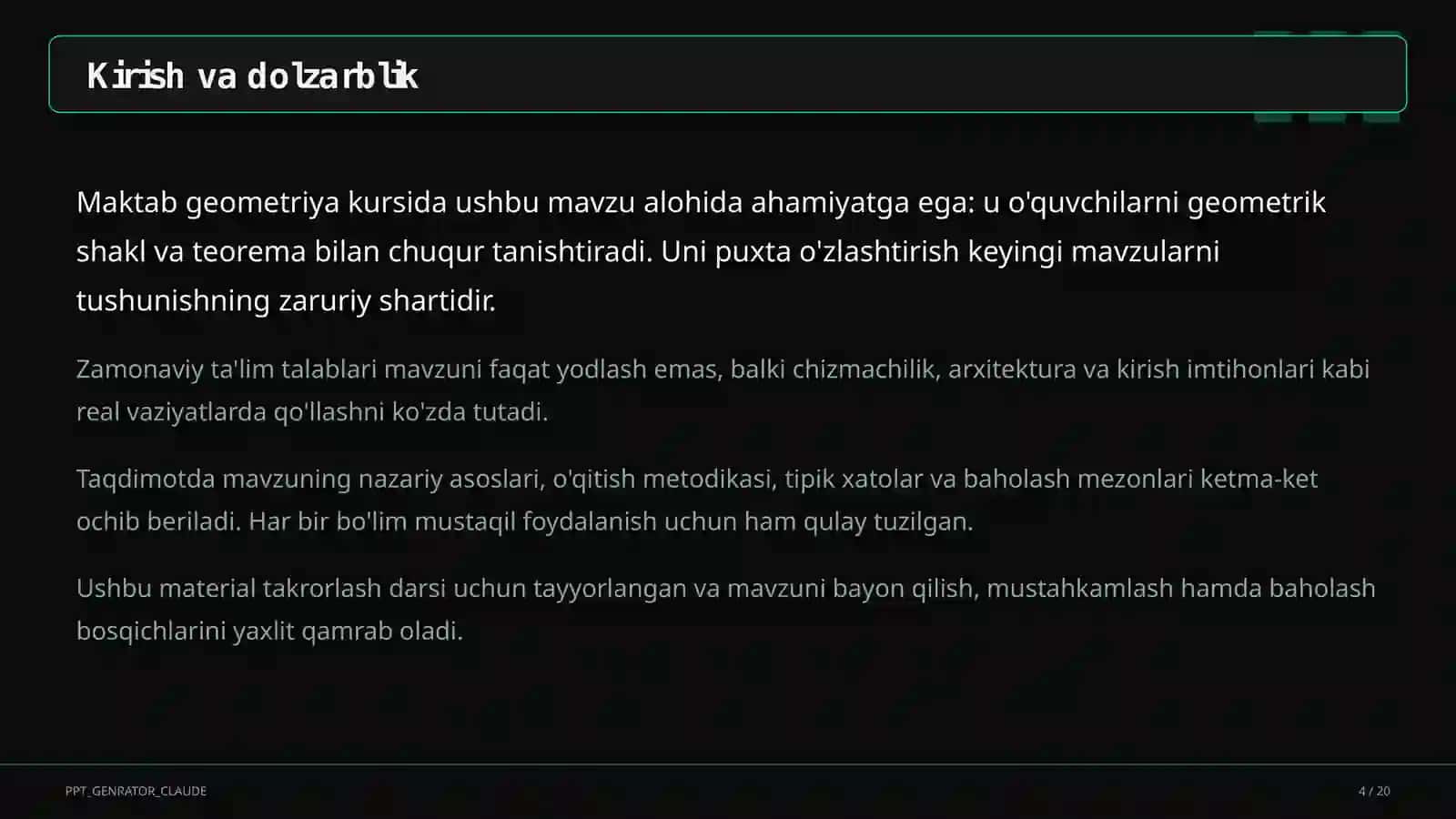 To'g'ri burchakli uchburchakda trigonometrik nisbatlar (8-sinf) 4