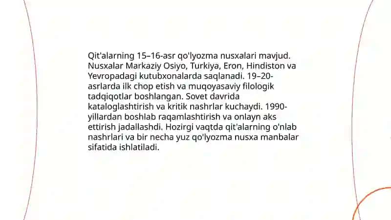 Alisher Navoiy qit'alari sharhi va navoiyshunoslik rivoji 4