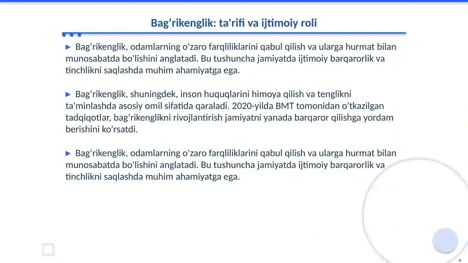 Bólajak o'quvchilarda multikulturalizim va bagʻrikenglikni shakillantirish 4