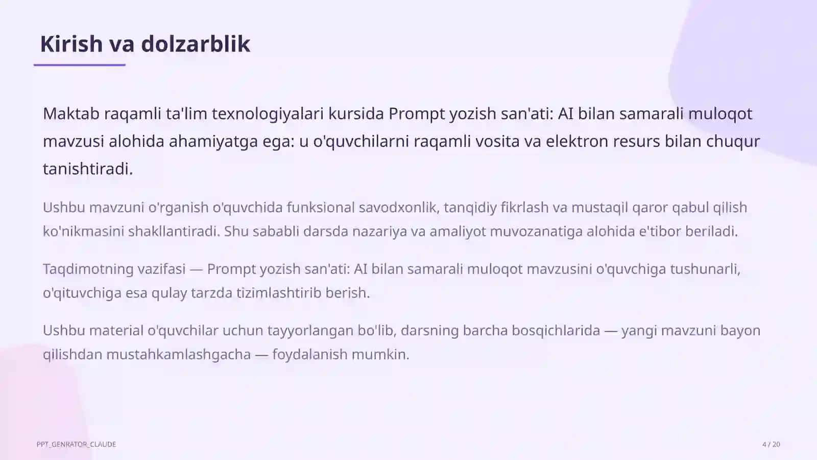 Prompt yozish san'ati: AI bilan samarali muloqot 4